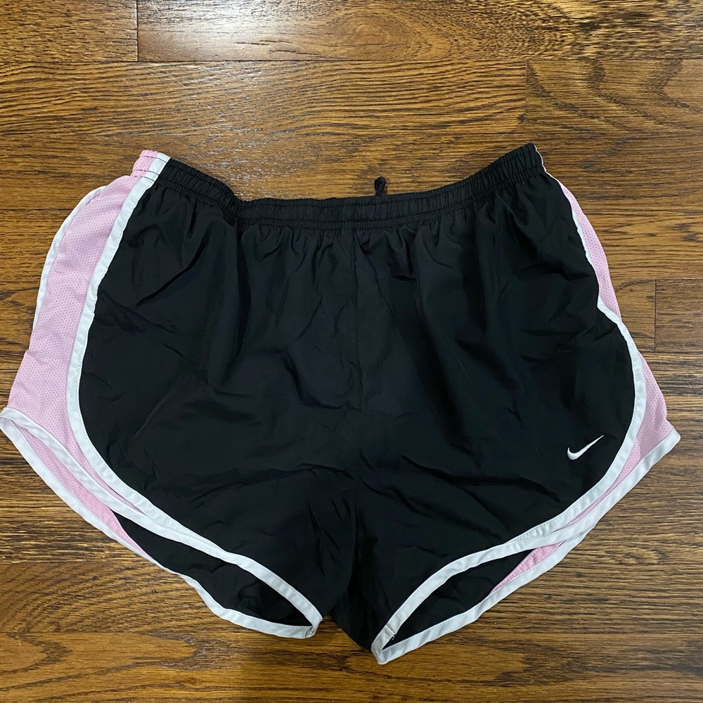 Black and pink white trim Nike shorts super cute and have drawstring could fit m